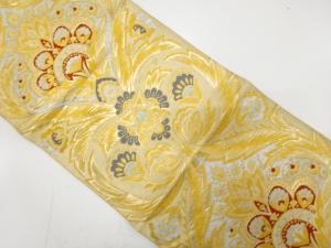 アンティーク　花更紗模様織り出し袋帯（材料）